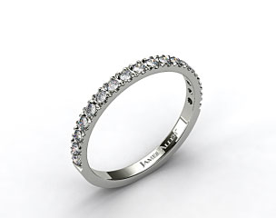 18k White Gold 0.42ct Art-Nouveau Pave Set Diamond Wedding Ring