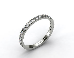 18k White Gold 0.29ct Art-Nouveau Pave Set Diamond Wedding Ring