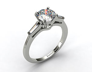 14k White Gold Tapered Baguette Diamond Engagement Ring