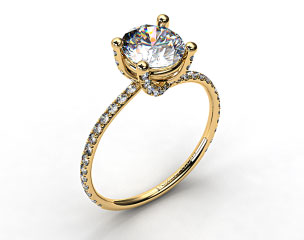 18k Yellow Gold Twist Pave ZE102 by Danhov Designer Engagement Ring