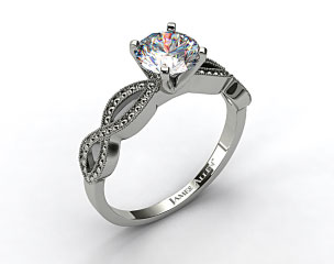 14K White Gold Vintage Infinity Engagement Ring