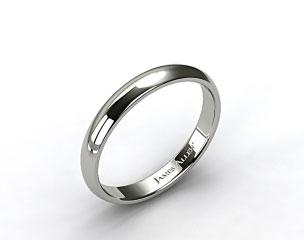18k White Gold 4mm Slightly Domed Comfort Fit Wedding Ring
