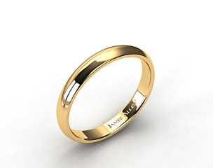 14k Yellow Gold 4mm Slightly Domed Comfort Fit Wedding Ring
