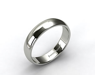 14k White Gold 6mm Slightly Domed Comfort Fit Wedding Ring