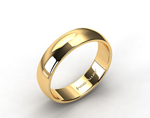 14k Yellow Gold 7mm Slightly Domed Comfort Fit Wedding Ring