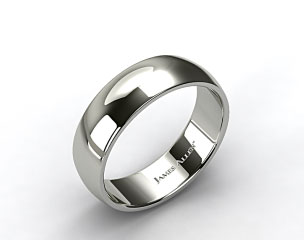 14k White Gold 8mm Slightly Domed Comfort Fit Wedding Ring