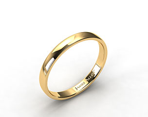 18k Yellow Gold 3.5mm Slightly Flat Comfort Fit Wedding Ring