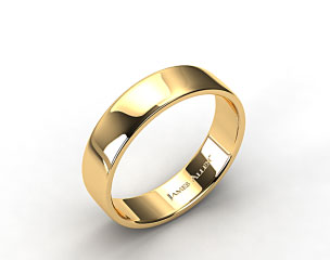 14k Yellow Gold 6.5mm Slightly Flat Comfort Fit Wedding Ring