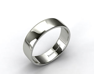 18k White Gold 7.5mm Slightly Flat Comfort Fit Wedding Ring