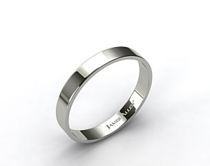 14k White Gold 4.0mm Flat Comfort Fit Wedding Ring