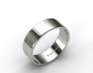 18k White Gold 8.0mm Flat Comfort Fit Wedding Ring