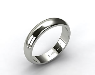 14k White Gold 6.0mm High Dome Comfort Fit Wedding Ring