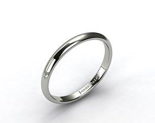 14k White Gold 3.0mm Low Dome Wedding Ring