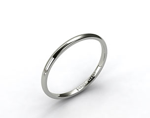 18k White Gold 2.0mm Traditional Slightly Curved Wedding Ring