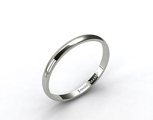 Platinum 2.5mm Traditional Slightly Curved Wedding Ring