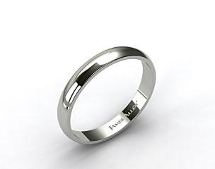 18k White Gold 4.0mm Traditional Slightly Curved Wedding Ring