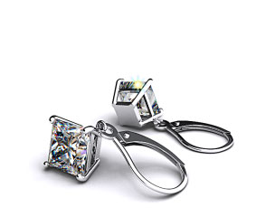 18k White Gold 0.50ctw Diamond Leverback Dangle Earrings