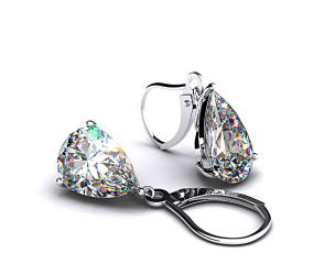 18k White Gold 0.50ctw Diamond Leverback Dangle Earrings
