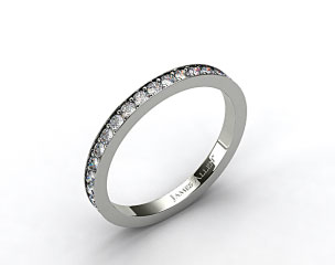 18k White Gold Pave Set Eternity Wedding Band